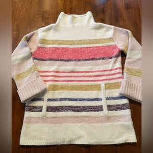 By Anthropologie Striped Heavy Pullover Sweater Size Small With Pockets!